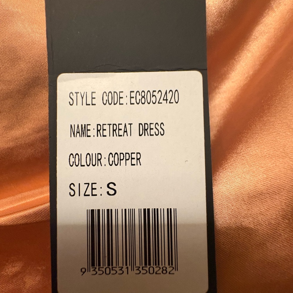 Elliatt One Shoulder Satin Dress in Copper - Picture 2 of 3